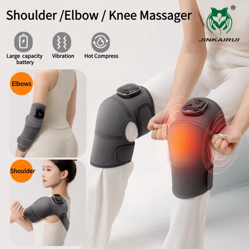 

Multipurpose Electronic Shoulder Elbow Knee Massager 3-in-1 Warm Wrapped Heating Vibration Massage Portable Wireless Use Gift