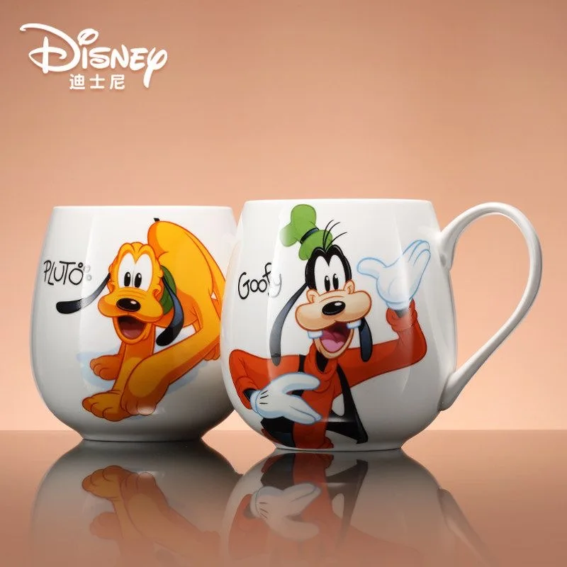 

Disney 430ML Cartoon Mickey Mouse Straight drink cup Minnie Goofy Ceramic Cups Milk Handle Coffee Mug