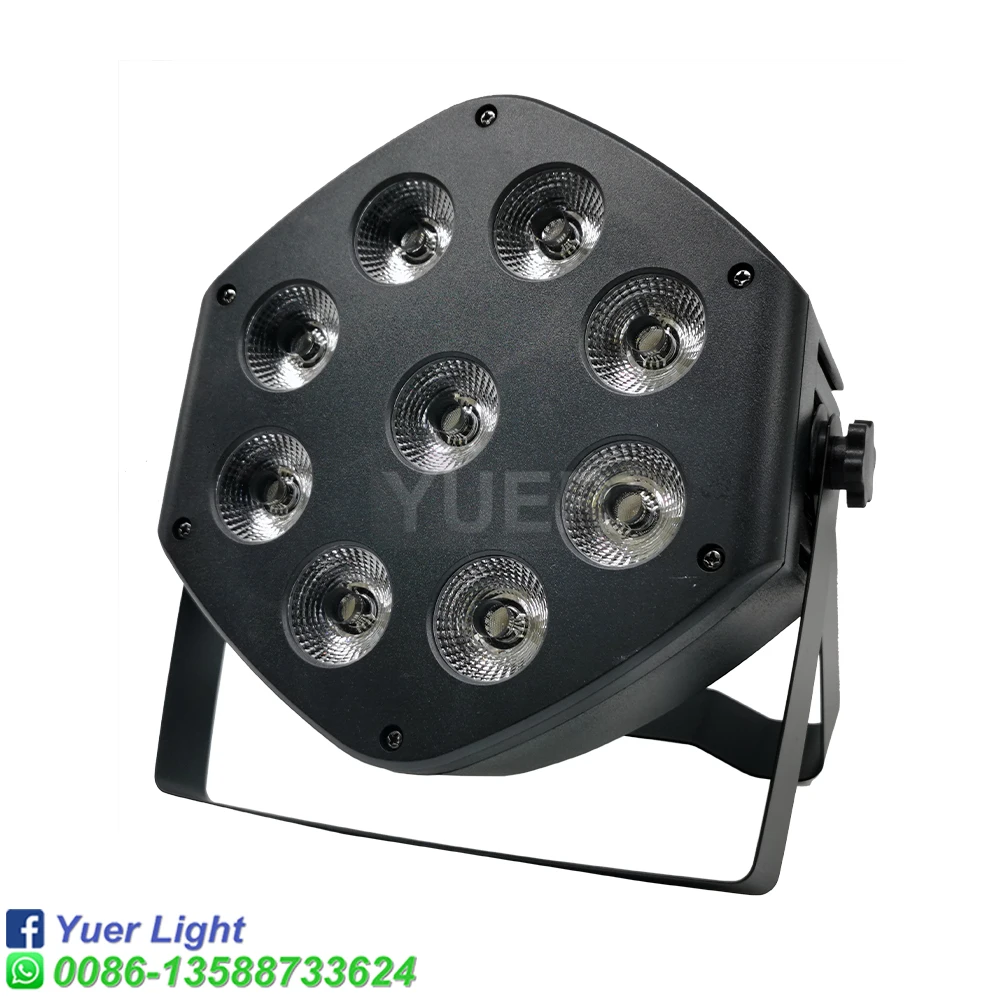 9X10W LED RGBW Par Light UV Strobe Effect Light Wireless Remote  DMX512 7CH For DJ Disco Stage Music Party Indoor Bar Mini Par