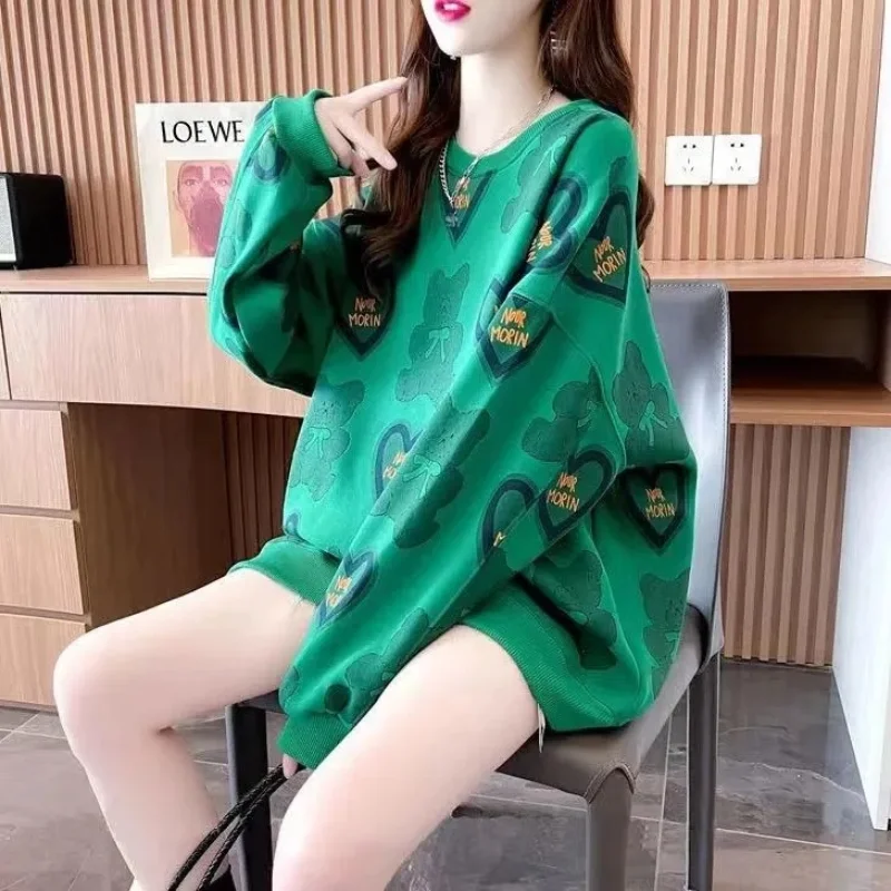 Kawaii Beer Print Vrouwen Trui Lange Mouwen Herfst Hoodie Sweetheart Oversized Ronde Hals Patroon Pullover Streetwear korean