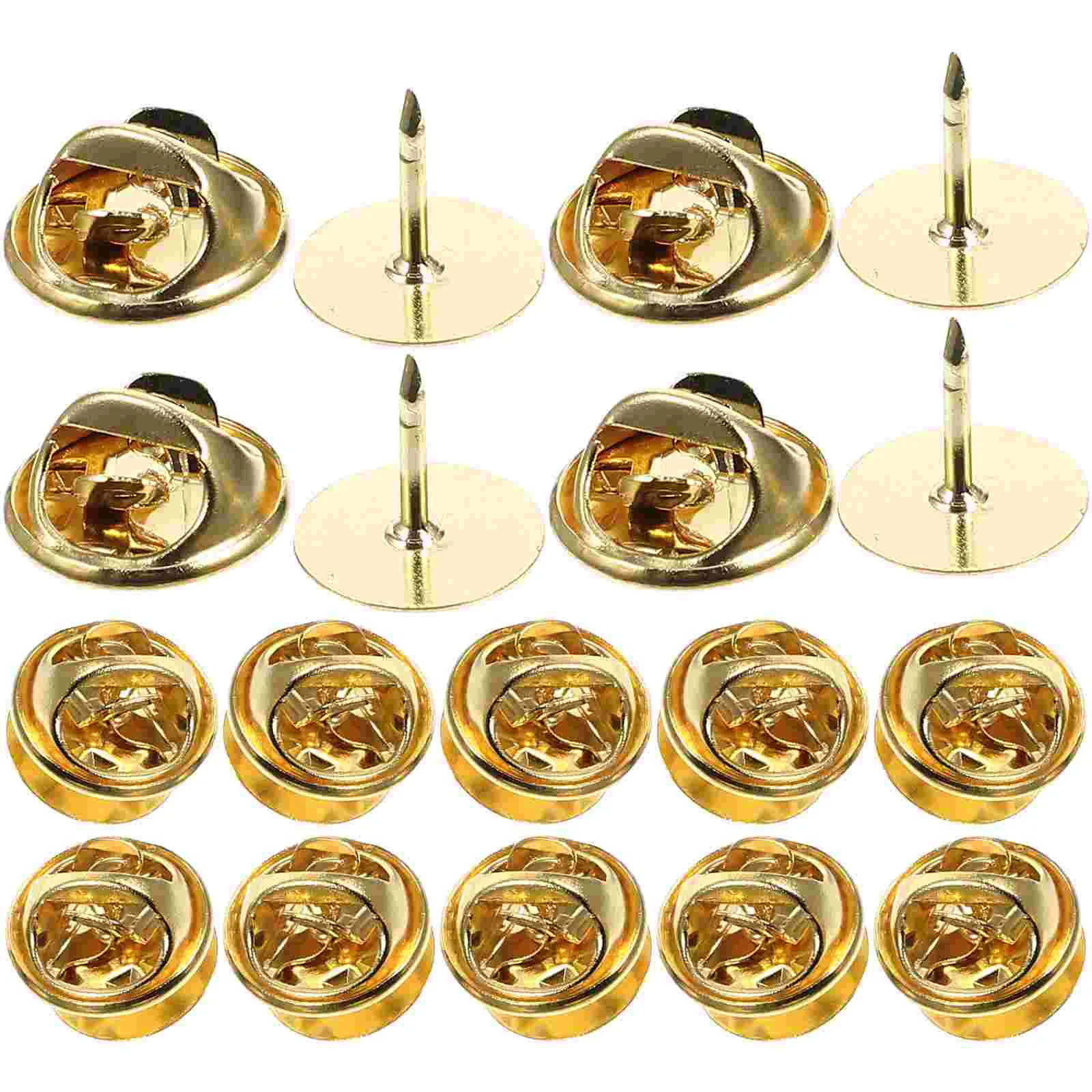 50 Sets Koperen Koppeling Backs Vervanging Emaille Revers Zwarte Portemonnee Vergrendeling Houder Metalen Pin Backs voor Ambachten Badge Sieraden