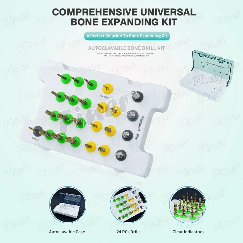 Long & short drills kit Osseodentification Drills Kit for Den tal im plantation