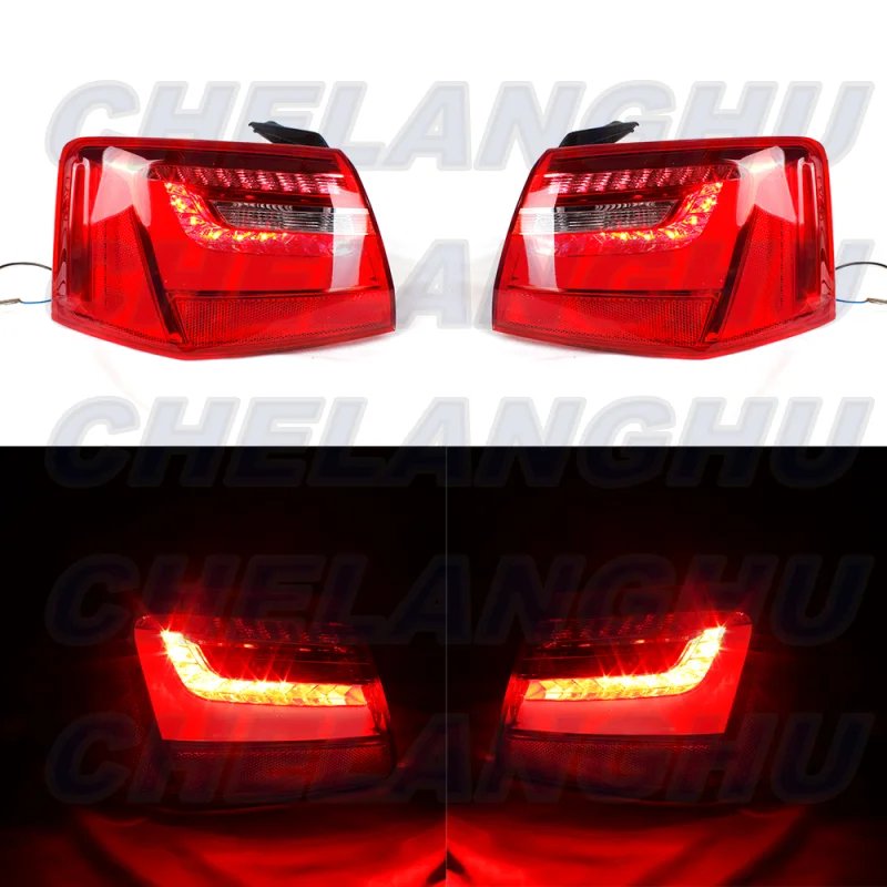 Lampu rem belakang untuk Audi A6 C7 A6L, 2011 2012 2013 2014 pasang lampu belakang sisi kiri + kanan dengan bohlam Aksesori Mobil