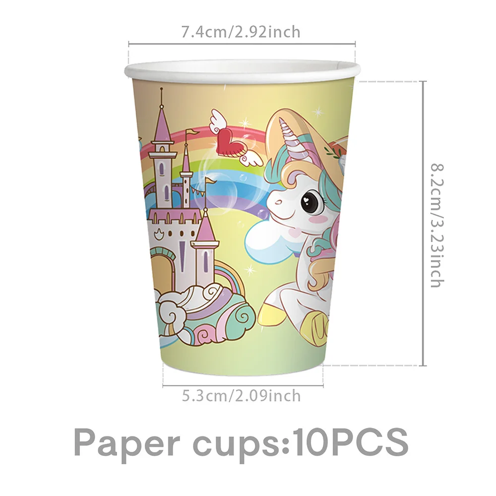 Cartoon Rainbow Unicorn Birthday Decoration Balloon Unicorn Plate Tablecloth Cake Decoration Party Supplies Birthday Gift view 5