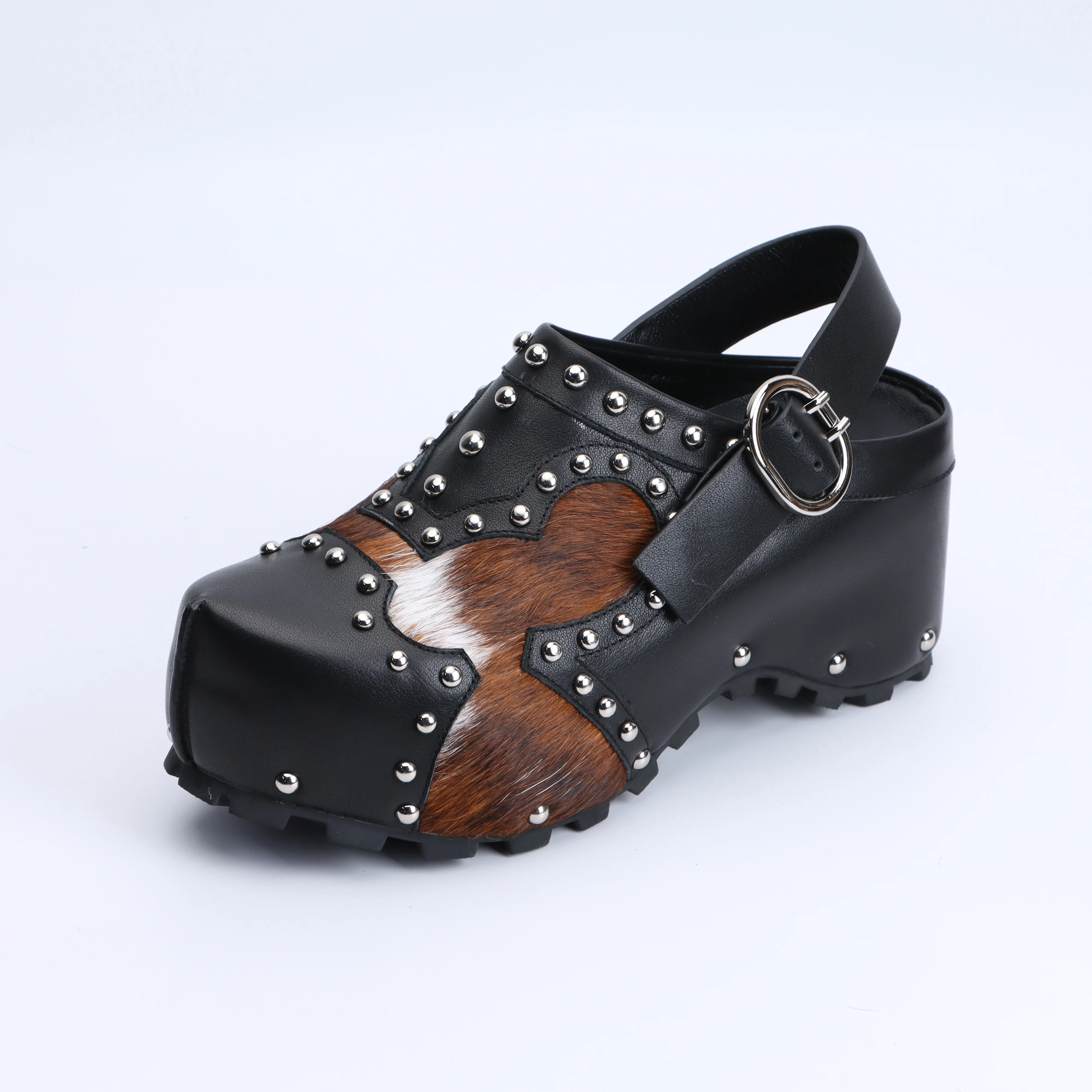 Luxury Designer Mule Sandals for Women,Handmade Lambskin&Cowhide Fur,Rubber Sole,Latex Insole,Trendy Summer Slides, Comfortable