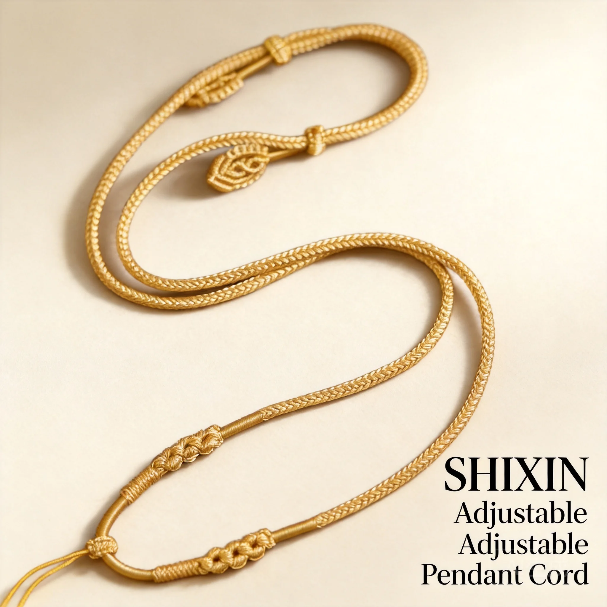 Yno Traditional Chinese Style Handwoven Auspicious Pendant Rope Adjustable For Jade Pendant Peace Buckle Eight Treasures Compass