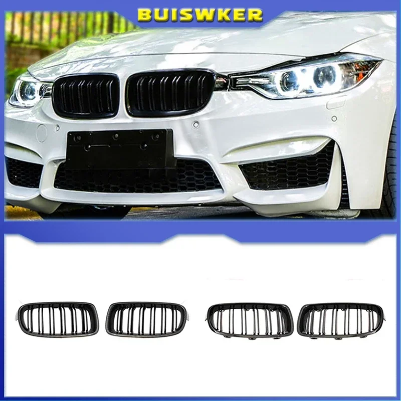 

Car Front Grille Racing Front Sport Grill Gloss Black Double Slat Kidney Grille For BMW 3-Series F30 F35 2012-2018