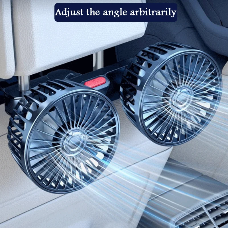 Ventilateur de refroidissement arrière de siège de voiture à 3 vitesses, Charge USB, double tête, Rotation à 360 degrés, refroidisseur de cou pour accessoires de voiture d'été