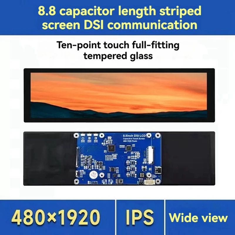 

8.8inch Capacitive Touch Screen 480x1920 Pixels 10-Point Touch Interface IPS Display for 5-ABVP