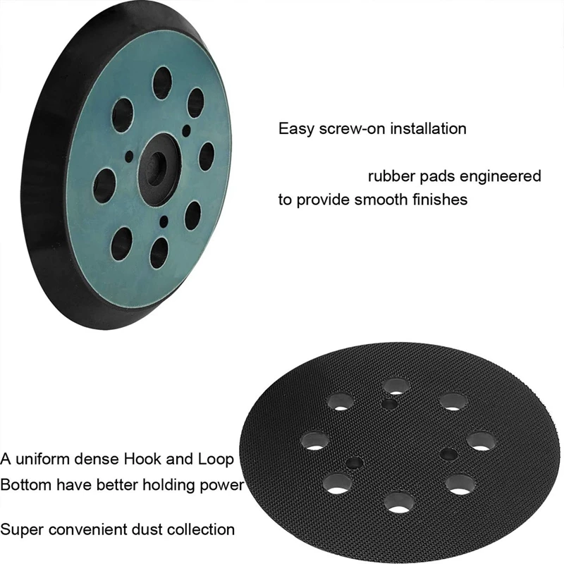 GTBL 20X 5 Inch 8 Hole Sander Hook And Loop Replacement Sanding Pad For Makita BO5010,BO5030/K,BO5031K,BO5041K,XOB01Z Sander