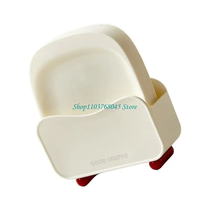 R53F Pack of 8 Bone Dishes Safe Plastic Texture Modern Design Stackable Tableware with Stand for Casual Fine Dining