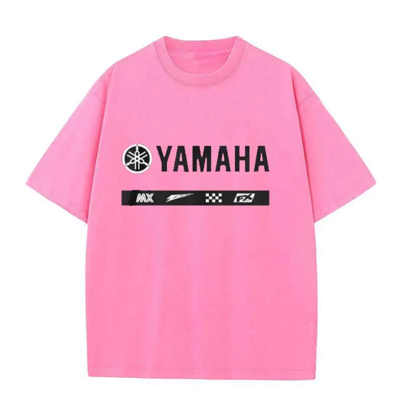New men's pure cotton short sleeved T-shirt, Yamaha off-road motorcycle team's round neck short sleeved print, men's round neck