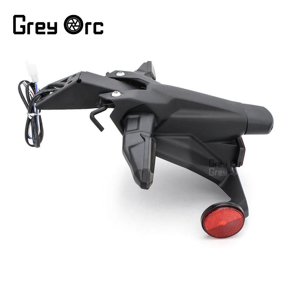 لوحة ترخيص واقي الطين الخلفي للدراجة النارية مع حامل مصباح الانعطاف LED لملحقات Kawasaki Z400 Ninja400 2018-2023