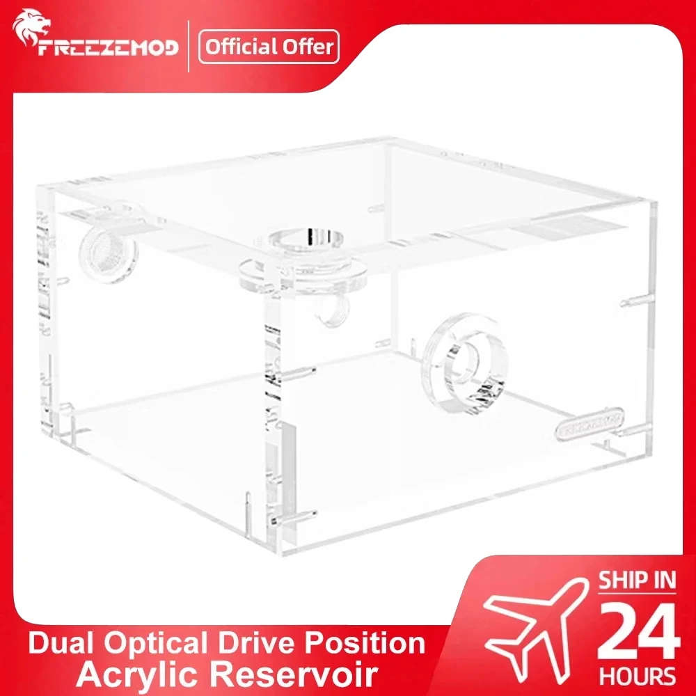 

FREEZEMOD Dual Optical Drive Square Acrylic Reservoir Water Tank 8mm Board G1/4 Thread GQSX-Y3