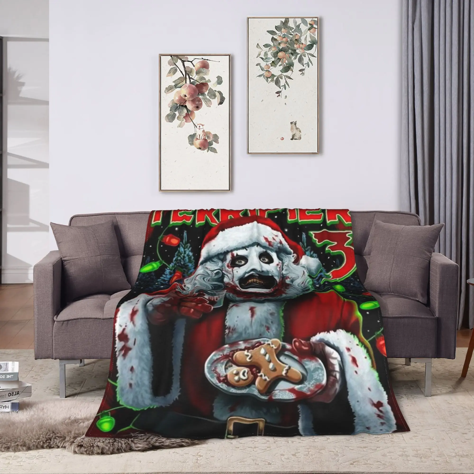 Terrifier Blanket Movie Art The Clown Camping Flannel Bedding Throws For Home Decor Soft Warm Custom Quality Bedspread Gift