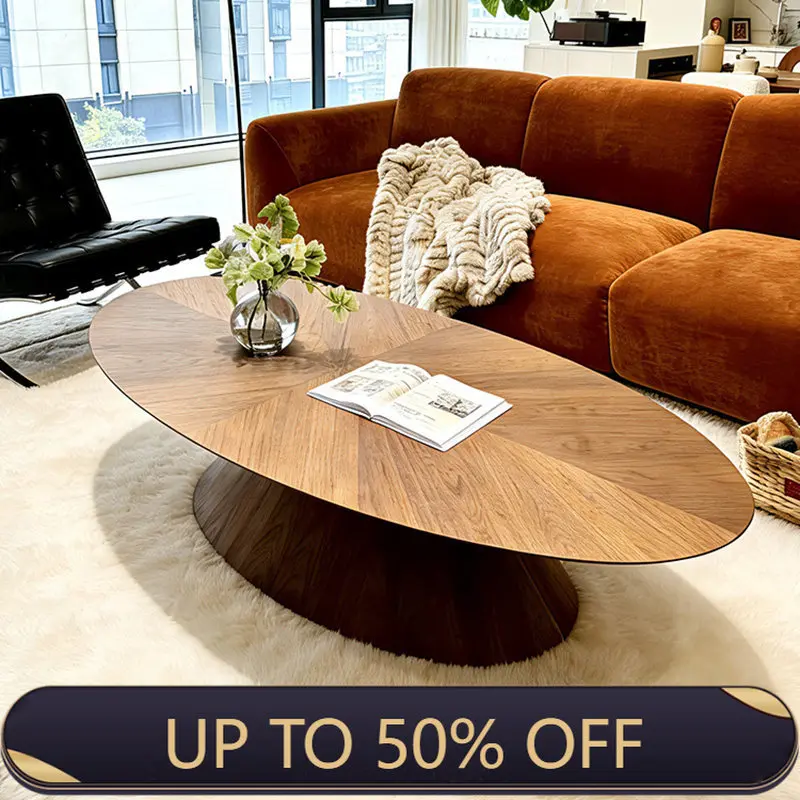 Industrial Decoration Coffee Table Wood Living Room Luxury Round Unique Side Table Minimalist Standing Meubles Salon Furniture
