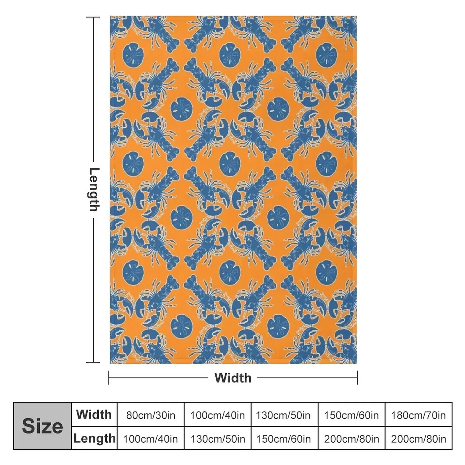 Blue Lobsters on Orange Throw Blanket Nap christmas gifts Soft Plaid Thermals For Travel christmas decoration Baby Blankets