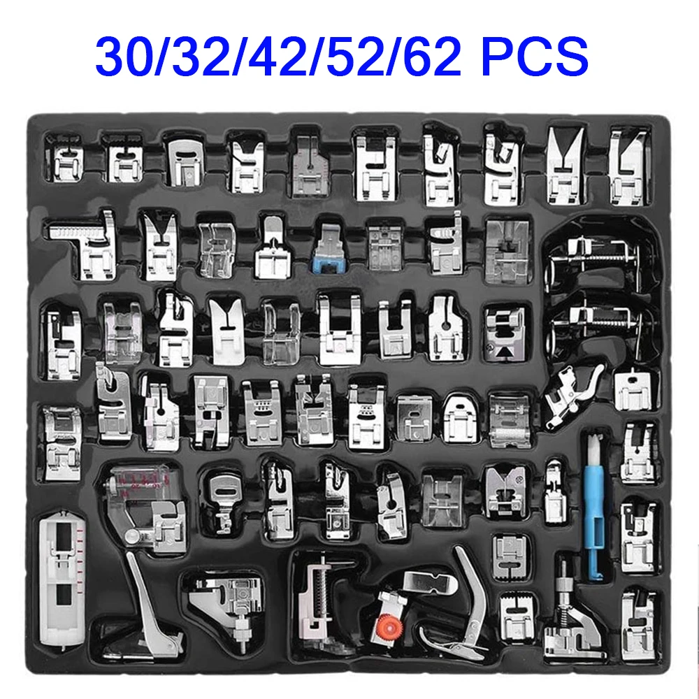 OZXCHIXU 30-62pcs/Set Domestic Sewing Machine Presser Foot Kit for Brother Singer Janome Sewing Accessories Tool