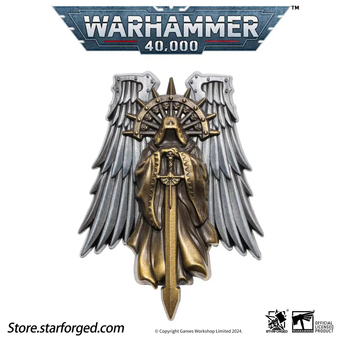 Stars Casting Dark Angel Badge Forgiving the Inner Ring of Angels, Brooch and Hammer Around 40K