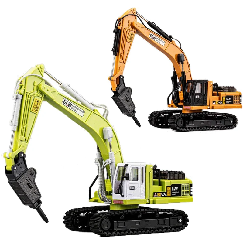 آلة الحفر سبيكة + البلاستيك دييكاست لعبة نموذج الهندسة الصوت ضوء التراجع البناء جمع الهدايا للأطفال