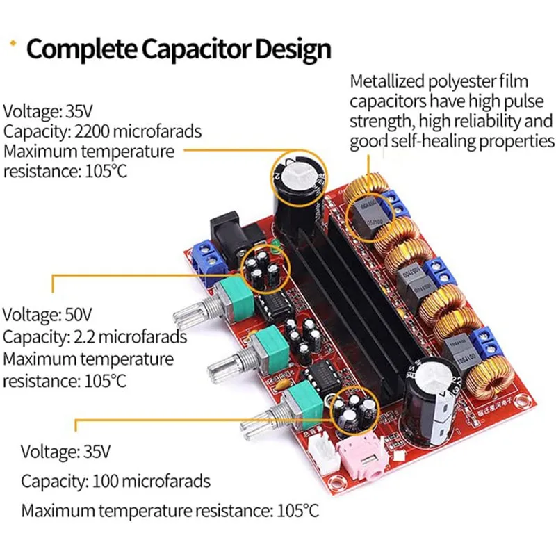 Special Offer XH-M139 TPA3116D2 2x 50W +100W 2.1 Channel Digital Subwoofer Power Amplifier Board TPA3116*2 3 Channels DC 12-24V