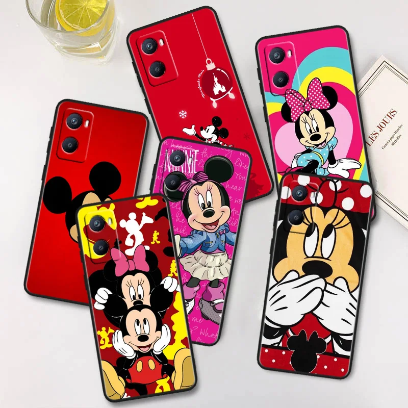 Красный чехол с Микки Маусом для OPPO A96 AA94 A93 A77S A76 A74 A73 A72 A57S A757E AX7 A1K 2022 2020 черный чехол