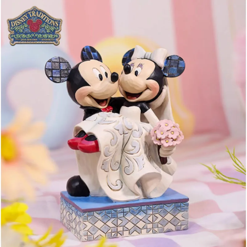 Disney original kit de garagem mickey e minnie casamento 160mm anime figuras ação brinquedos para meninos presente modelo ornamentos