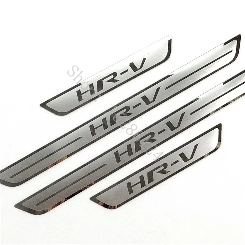 For Honda HRV HR-V Vezel 2014 2015~2019 Stainless Steel Scuff Plate Door Sill Guards Thresholds Cover Trims Car Accessories