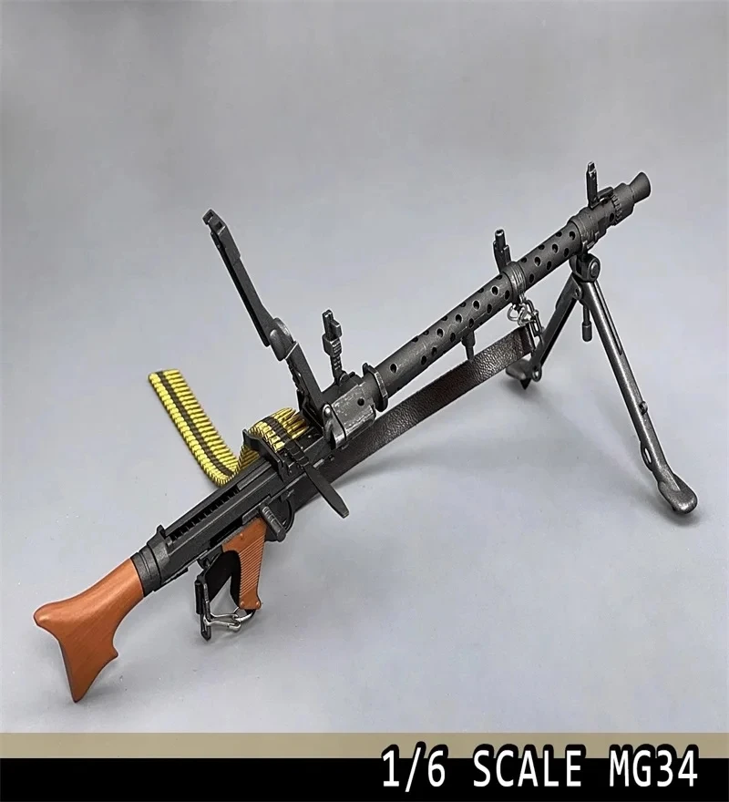 1/6 Soldier Accessories WWII MG34 Rifle Weapon 21CM Plastics Model Toy Fit 12\'\' Action Figures In Stock