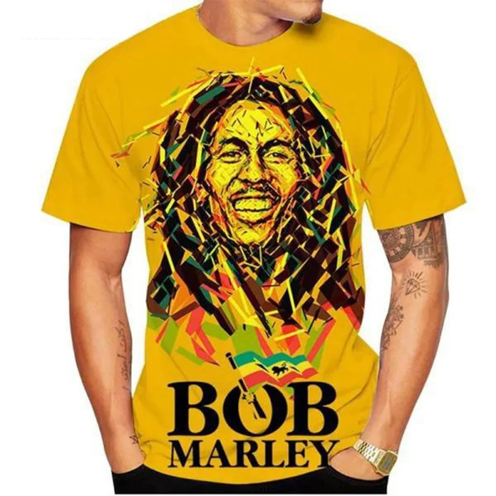 

Футболки с 3D принтом в стиле регги Боба Марли, мужские/женские футболки с круглым вырезом и короткими рукавами, повседневные футболки большого размера, топы в стиле хип-хоп, детская одежда