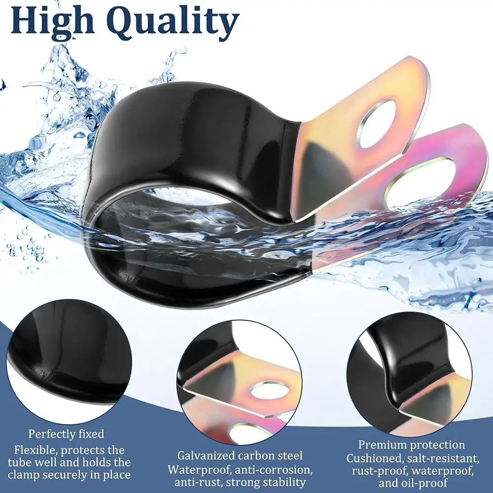 Accessories Galvanized Steel Wire Clamps Rubber Cushioned Durable Cable Clamps Universal Pipe Clamp