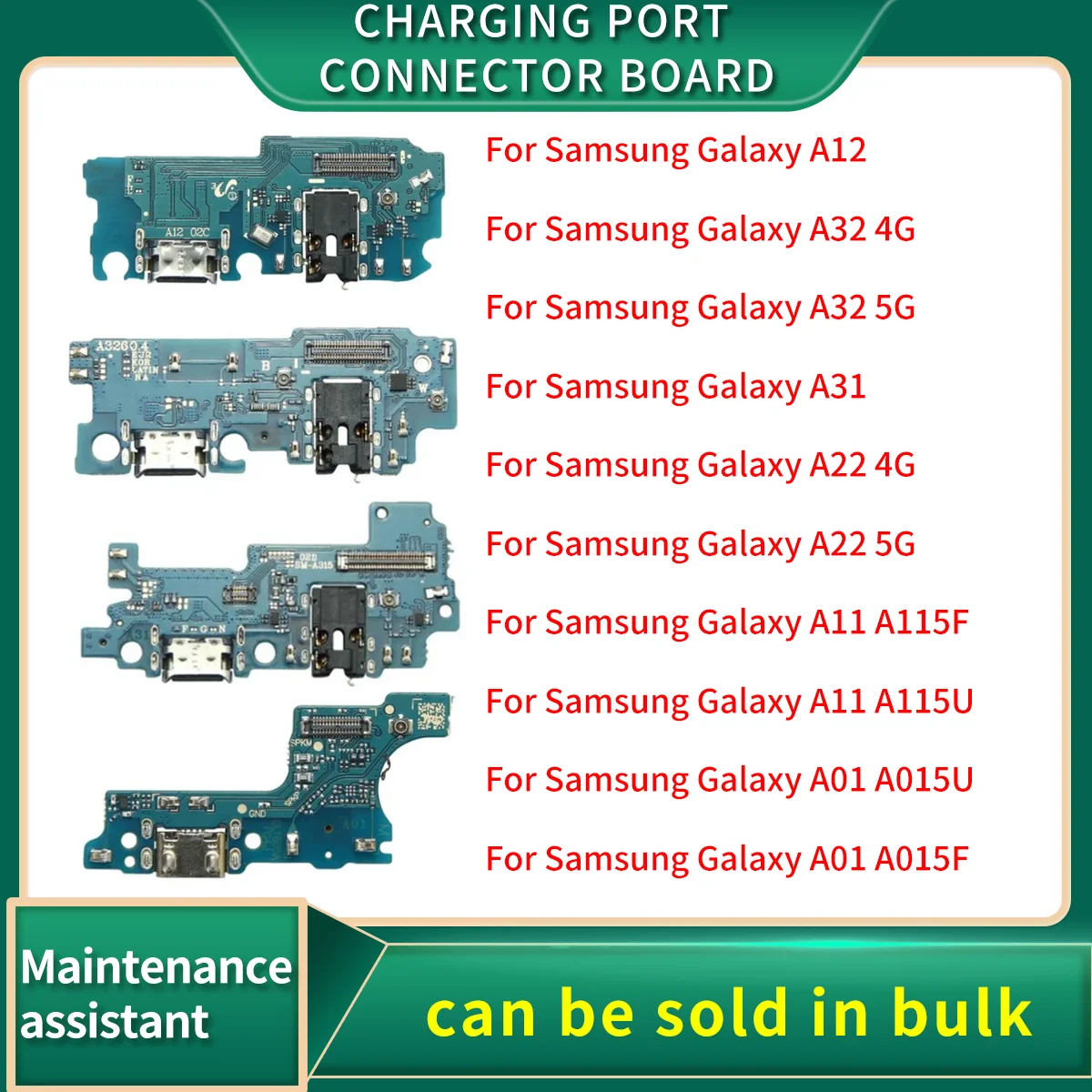 USB Charging Port Connector Board Flex Cable With Microphone Mic For Samsung Galaxy A01 A02 A11 A12 A22 A31 A32 4G 5G A03S
