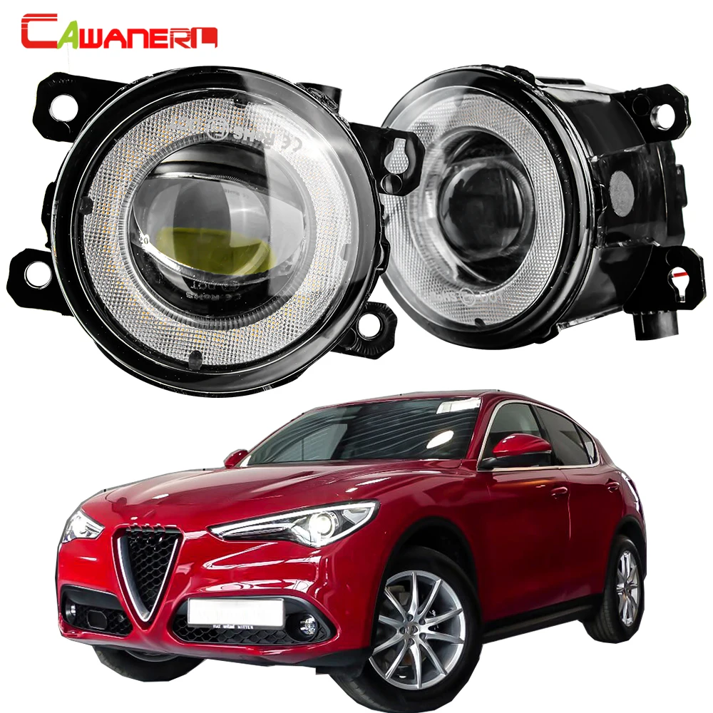 

2 шт. Автомобильные светодиодные линзы противотуманные фары Angel Eye DRL дневные ходовые огни 30 Вт 8000LM для Alfa Romeo Stelvio (949_) 2016-2023