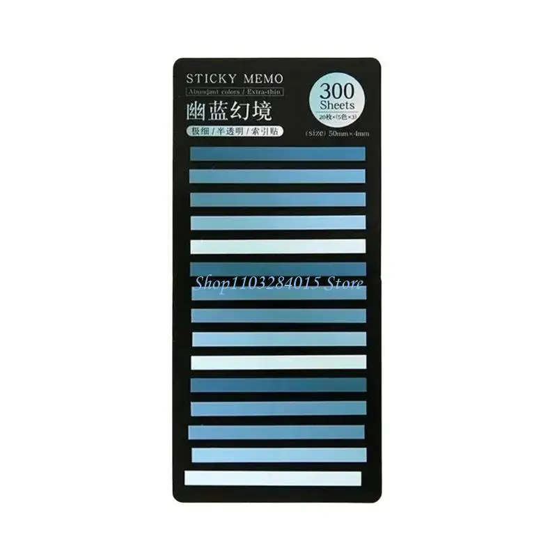 

R6FF 300Pcs Sticky Index Tabs Markers Translucent Page Tabs Book Markers
