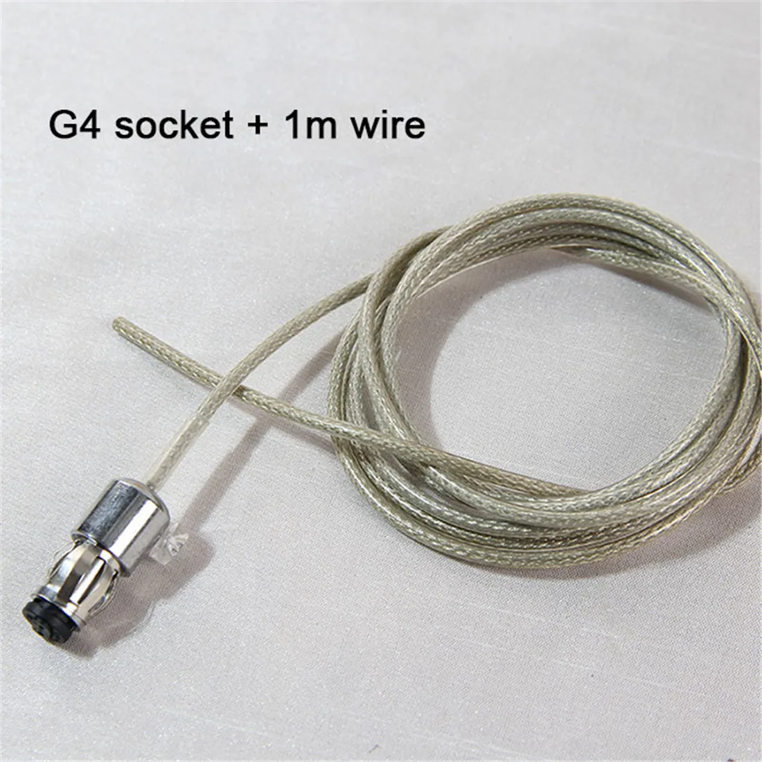 1/2/5/10pcs/pack G4 Metal lamp holder with 1m hanging wire g4 socket base + fish net cable lighting accessories wholesale