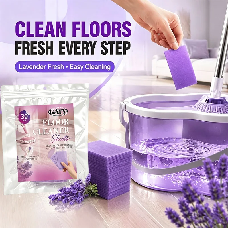 GATY Lavender Floor Cleaner Tabs - Fast Dissolve, Brightens, Fresh Scent, Dirt & Scale Remover, for Tile, Wood, Marble & Toilets