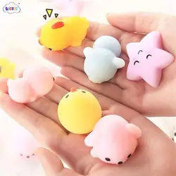 Random 2/5/10Pcs Mini Animal Squishy Toy Squeeze Ball Toys Fidget Toys Pinch Kneading Toy Stress Reliever Toys Kid Party Favor