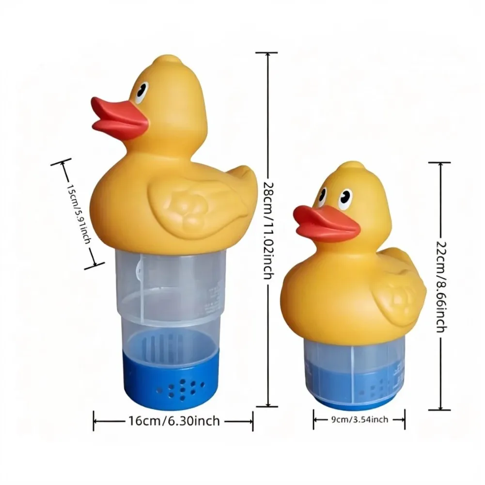 Pool Duck Tablet Dispenser with Clear ABS Housing and Adjustable Vent Engineered for Steady Release in Pools and Spas