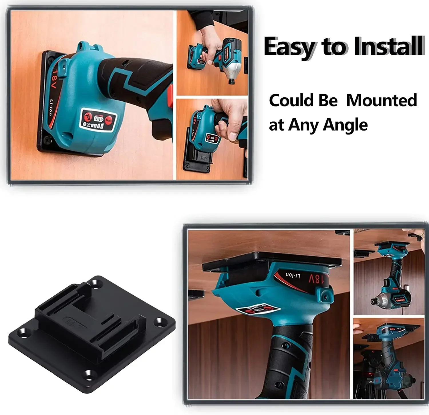 1 Buah untuk Makita Bosch DeWalt Milwaukee Power Tools Wall Mount Bracket Base Fitting Rack Mount Storage Rack