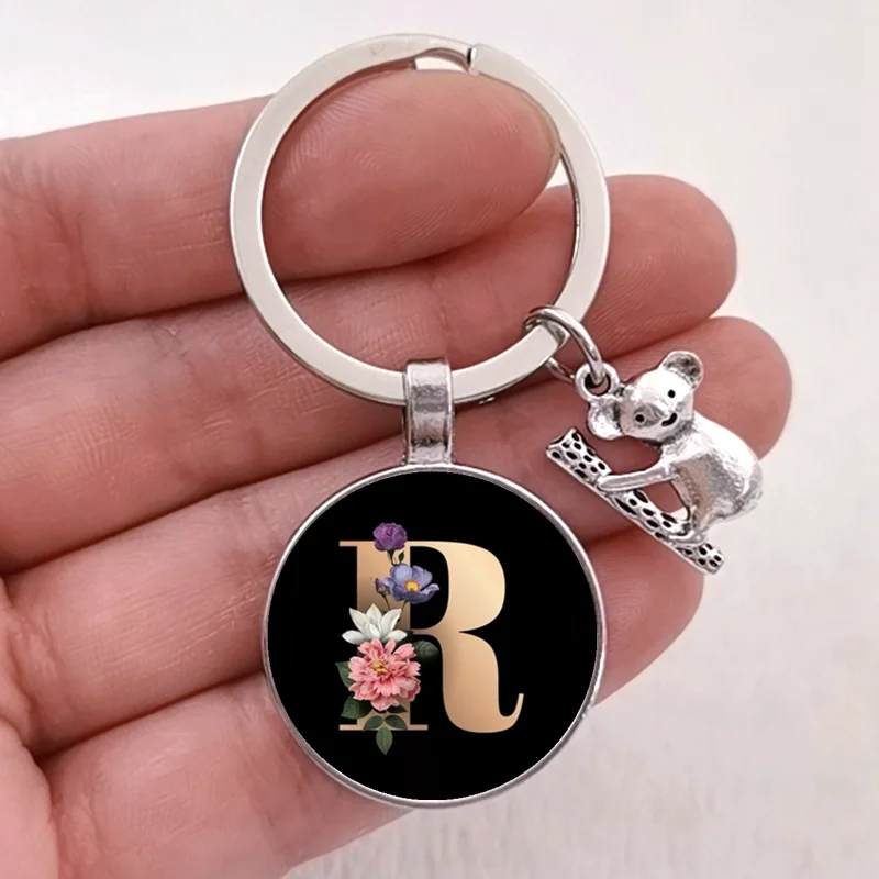 Koala Keyring, Koala Gifts, Charm Keyring, Animal Lover Gifts, Initial Keyring, Gifts for Her, Birthday Gifts