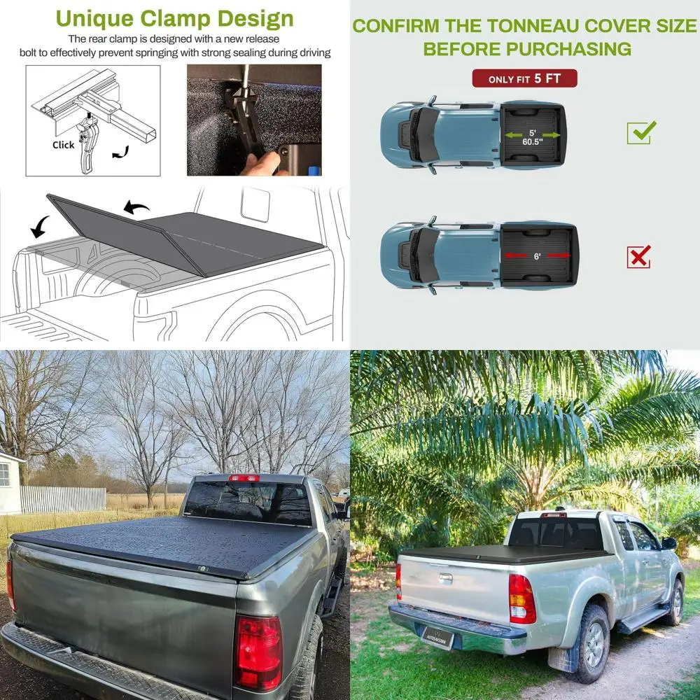 

Мягкий тройной чехол для грузовой кровати, совместимый с Ford Ranger 2019 2020 2021 2022 2023 года, 5-футовая кровать