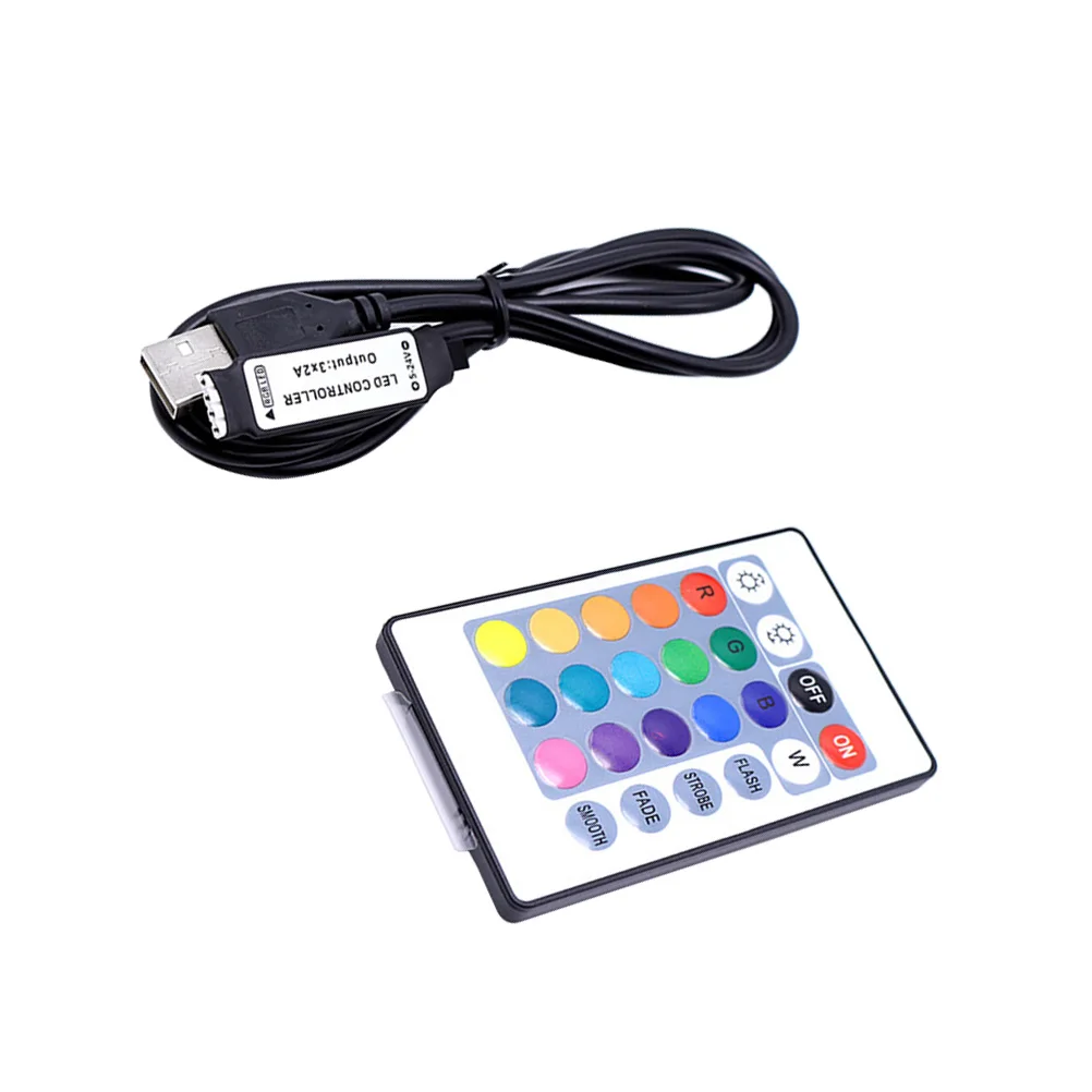 

2PCS Keys USB LED Controller Background Light With Controller Mini Infrared Wireless Remote Controller