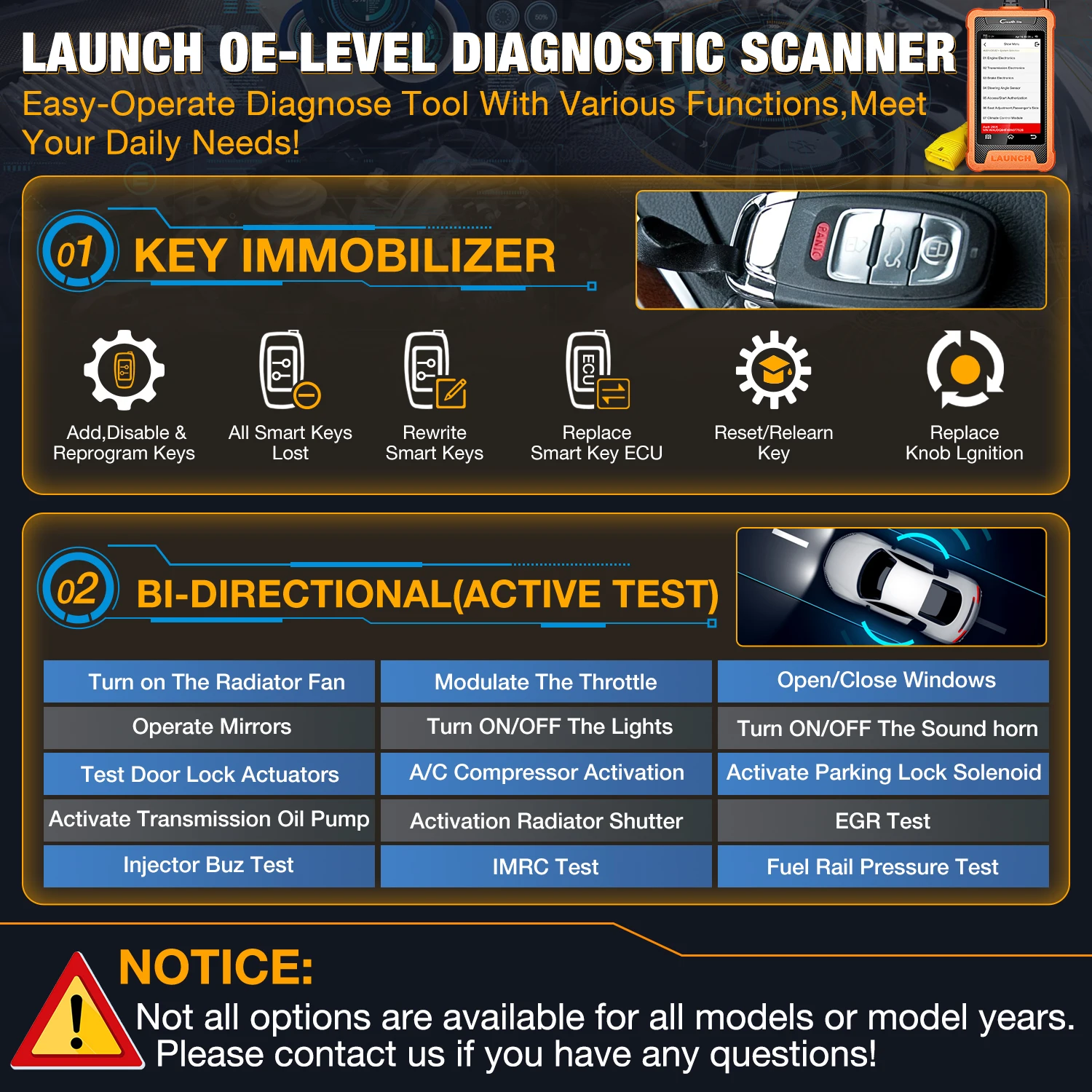 LAUNCH X431 Elite OBD2 Full System Diagnostic Tools Automotive  Scanner Active Test Coding 31+ Reset For Audi For Benz For BMW