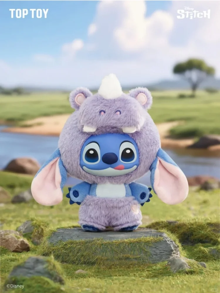 오리지널 토토이 스티치 야생 동물 비닐 인형 블라인드 박스 펜던트 귀여운 스티치 피규어 미스터리 장식품 컬렉션 선물