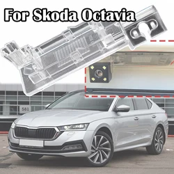 Car Rear View Camera Bracket License Plate Lights Housing Mount For Skoda Octavia 3 Scout Superb MK2 Rapid VW Bora Sharan 7N