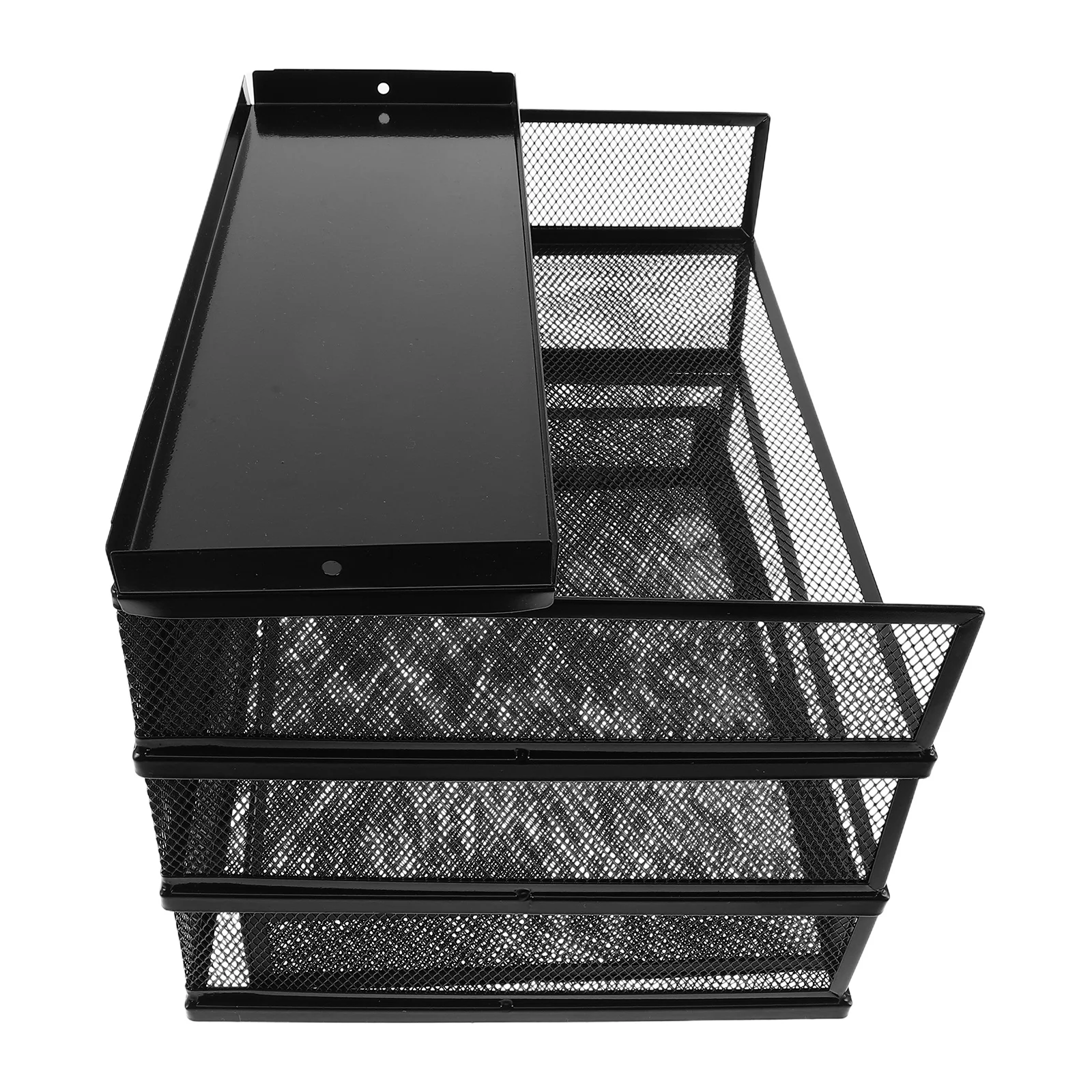 

Desktop File Folder Organizer 3-Layer Metal Drawer Type Design Efficient Office Desk Organization Modern Aesthetic
