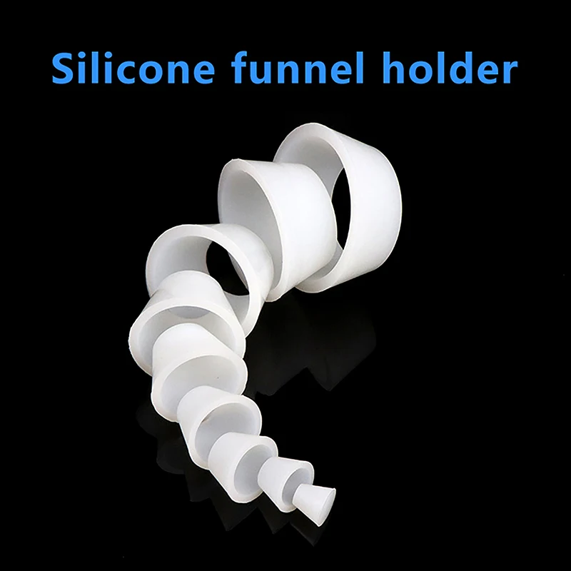New New 9Pcs Suction Bottle Mat Rubber Filter Cone Smooth Stopper Filtration Assemblies Adapter Tapered Silicone Stopper Funnel