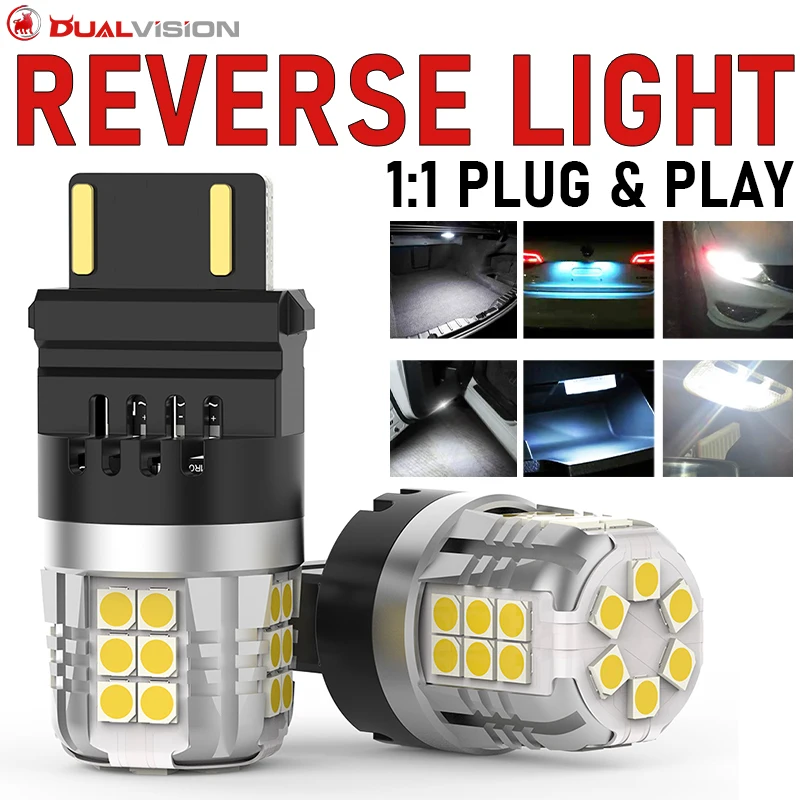 2PCS T25 3157 3156 LED Bulbs Tail Brake Lights 3056 3057 4057 4157 3457 Auto Dome Light Reverse Lamp 12V 6000K White Signal Lamp