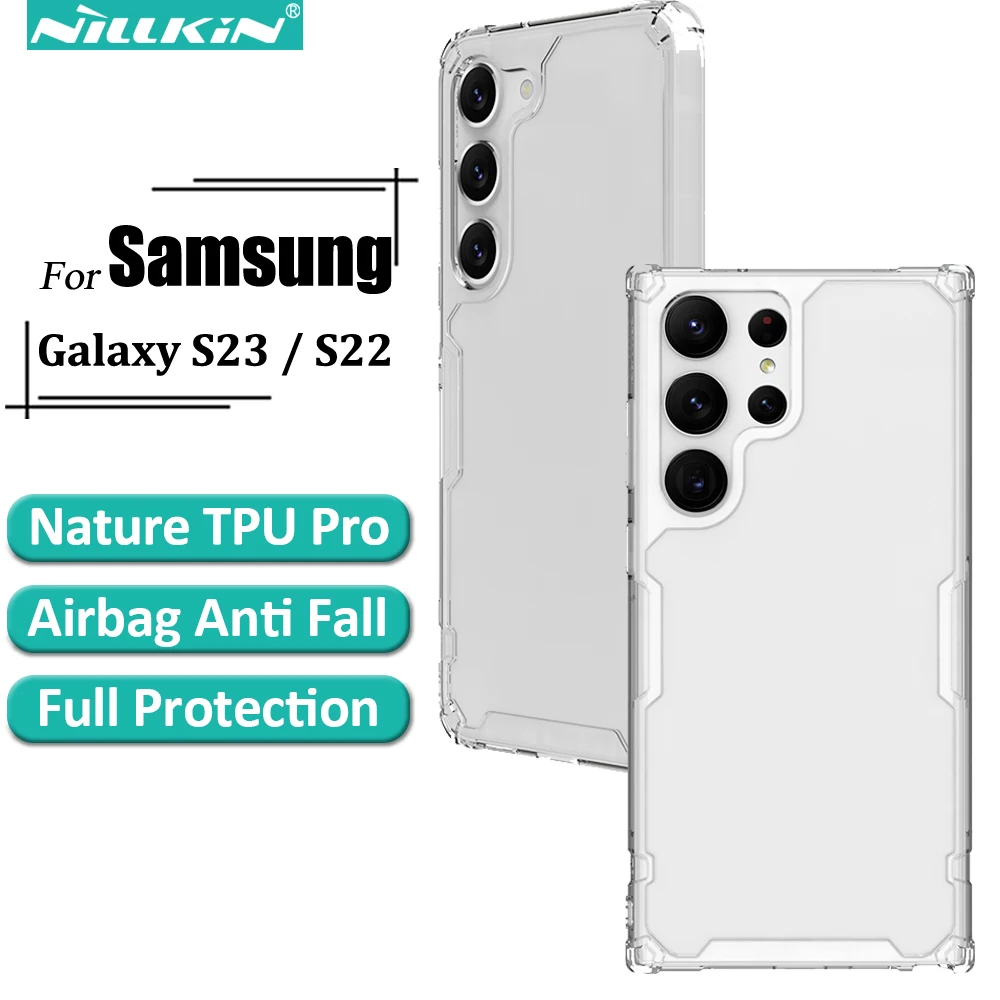 Nillkin for Samsung Galaxy S23 Ultra S23+ S22 Ultra S22 + S23 S22 Case, TPU + PC Silicone Soft Transparent Phone Back Cover