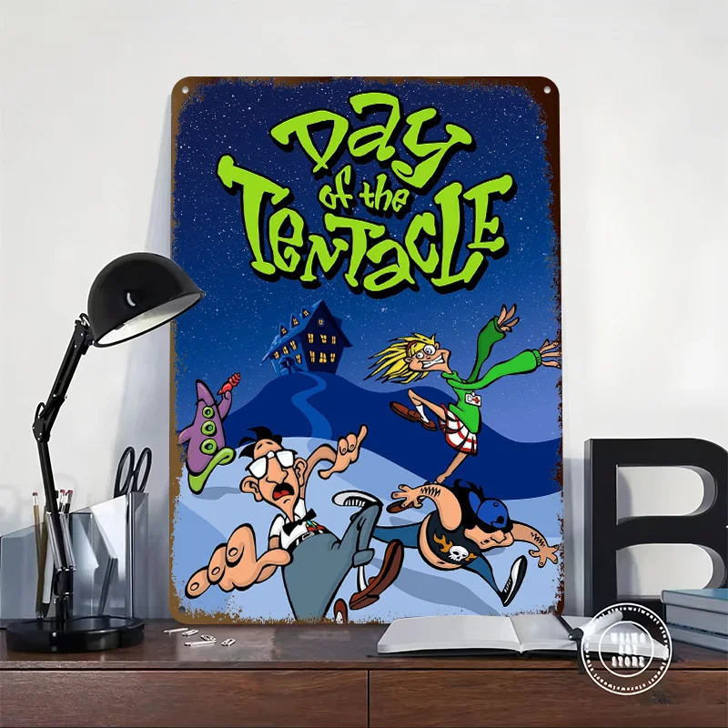 Day Of The Tentacle 3D Texture Metal Poster Customized Wall Art Tin Sign Gift for Mancave Decoration Bedroom Accessories House